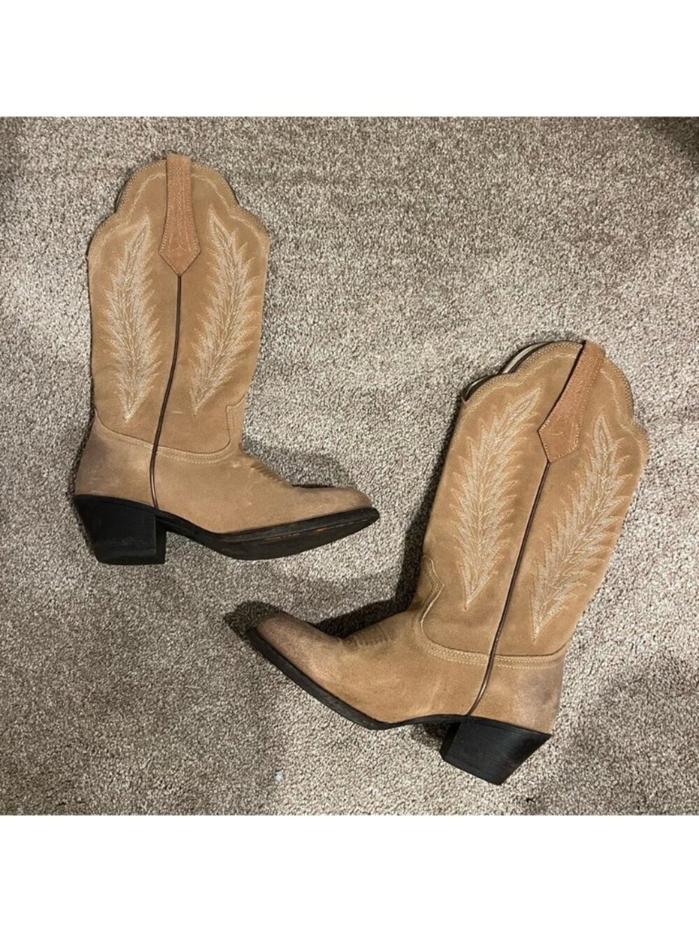 Chic Cowgirl Western Ariat Leather Tan Boots Size 6.5